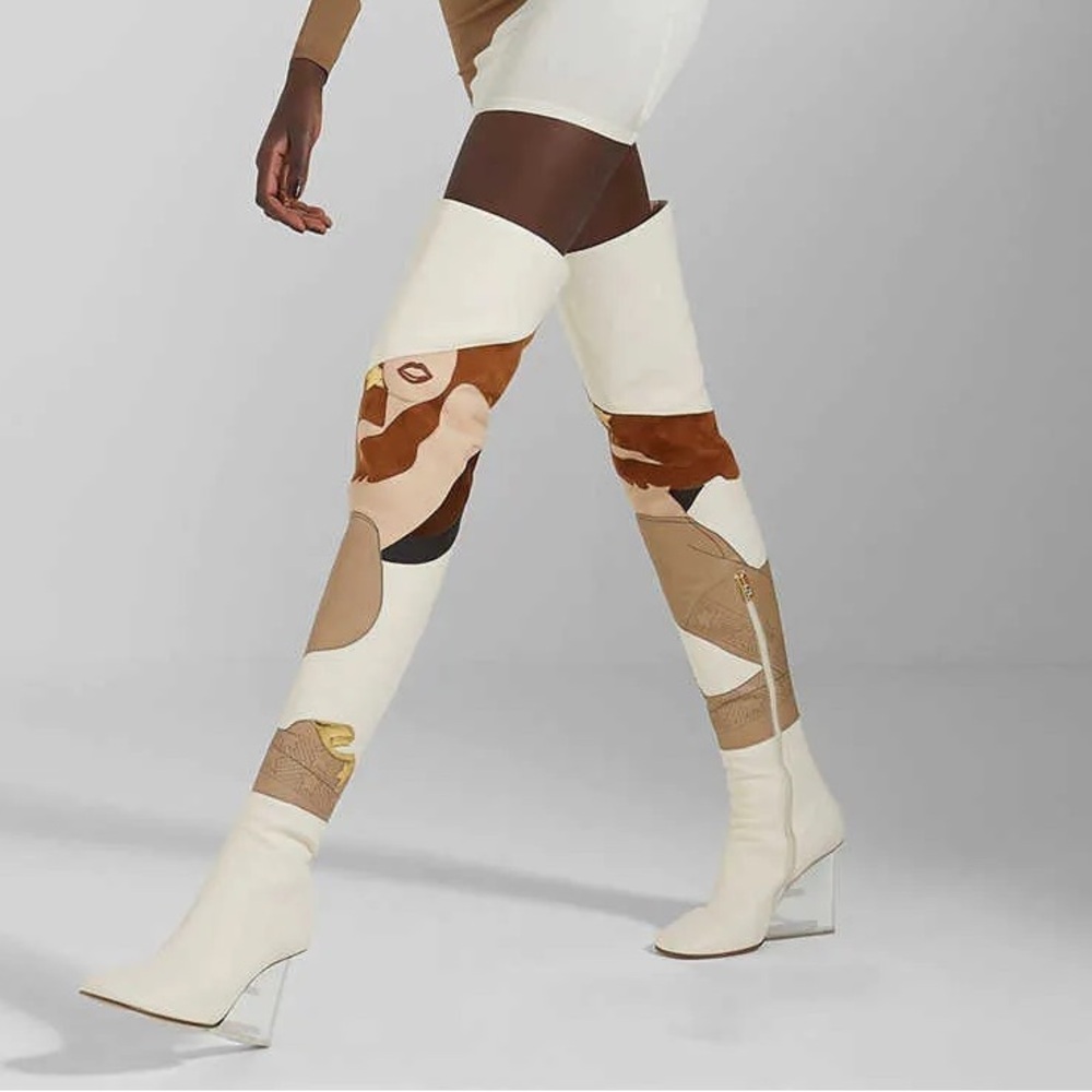 RARE Collectors Fendi x Antonio Lopez MFW SS22 Thigh High Boots EU Size 38.5